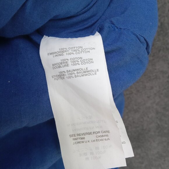 J. CREW‎ Eyelet Floral Pleated Lace Pintuck Cobalt Blue Lined Mini Skirt Sz.4 - Picture 5 of 6